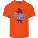 An Octopus Wizard Magic Magician Kids T-Shirt Childrens Orange