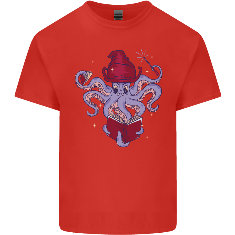 An Octopus Wizard Magic Magician Kids T-Shirt Childrens Red