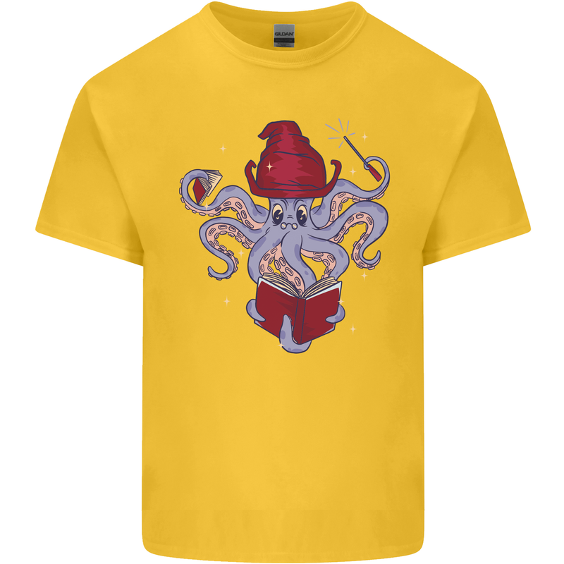 An Octopus Wizard Magic Magician Kids T-Shirt Childrens Yellow