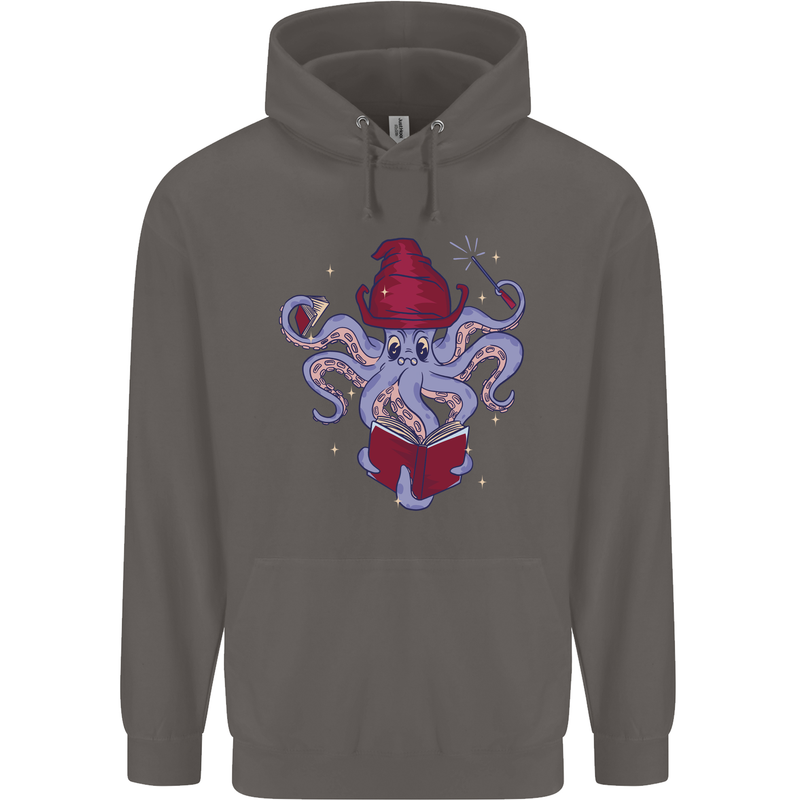 An Octopus Wizard Magic Magician Mens 80% Cotton Hoodie Charcoal