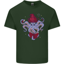 An Octopus Wizard Magic Magician Mens Cotton T-Shirt Tee Top Forest Green