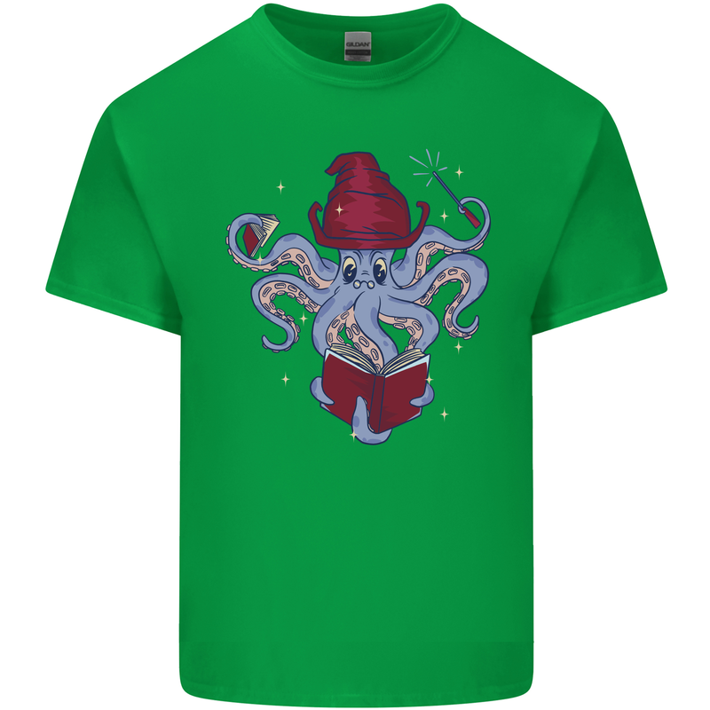 An Octopus Wizard Magic Magician Mens Cotton T-Shirt Tee Top Irish Green