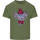 An Octopus Wizard Magic Magician Mens Cotton T-Shirt Tee Top Military Green