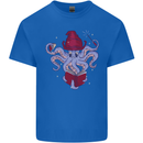 An Octopus Wizard Magic Magician Mens Cotton T-Shirt Tee Top Royal Blue