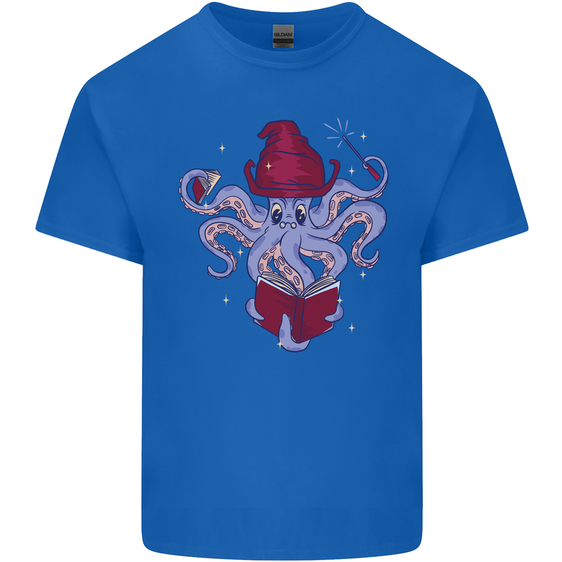 An Octopus Wizard Magic Magician Mens Cotton T-Shirt Tee Top Royal Blue