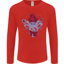An Octopus Wizard Magic Magician Mens Long Sleeve T-Shirt Red