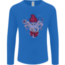 An Octopus Wizard Magic Magician Mens Long Sleeve T-Shirt Royal Blue