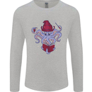 An Octopus Wizard Magic Magician Mens Long Sleeve T-Shirt Sports Grey