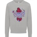 An Octopus Wizard Magic Magician Mens Sweatshirt Jumper Sports Grey