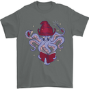 An Octopus Wizard Magic Magician Mens T-Shirt 100% Cotton Charcoal