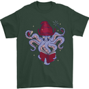 An Octopus Wizard Magic Magician Mens T-Shirt 100% Cotton Forest Green