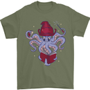 An Octopus Wizard Magic Magician Mens T-Shirt 100% Cotton Military Green