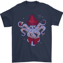 An Octopus Wizard Magic Magician Mens T-Shirt 100% Cotton Navy Blue