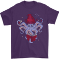 An Octopus Wizard Magic Magician Mens T-Shirt 100% Cotton Purple