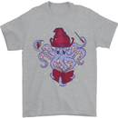 An Octopus Wizard Magic Magician Mens T-Shirt 100% Cotton Sports Grey