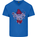 An Octopus Wizard Magic Magician Mens V-Neck Cotton T-Shirt Royal Blue