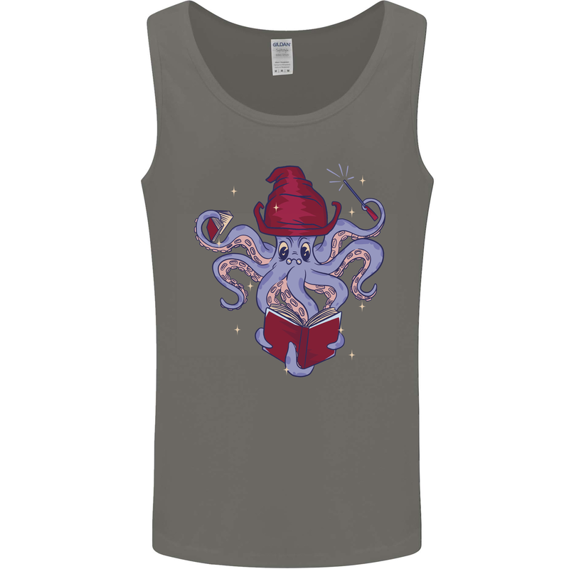 An Octopus Wizard Magic Magician Mens Vest Tank Top Charcoal