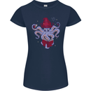 An Octopus Wizard Magic Magician Womens Petite Cut T-Shirt Navy Blue