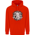 An Octopus in the Deep Ocean Sailor Sailing Childrens Kids Hoodie Bright Red
