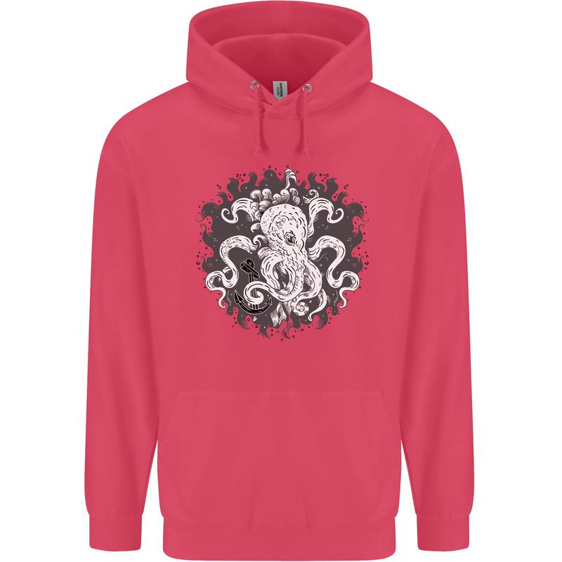An Octopus in the Deep Ocean Sailor Sailing Childrens Kids Hoodie Heliconia
