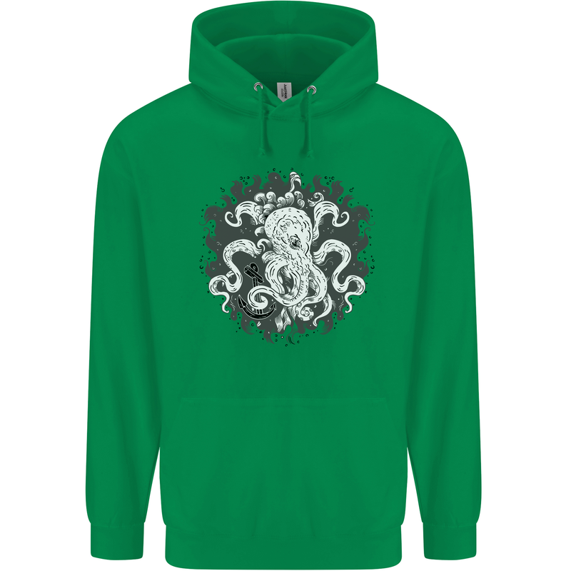An Octopus in the Deep Ocean Sailor Sailing Childrens Kids Hoodie Irish Green
