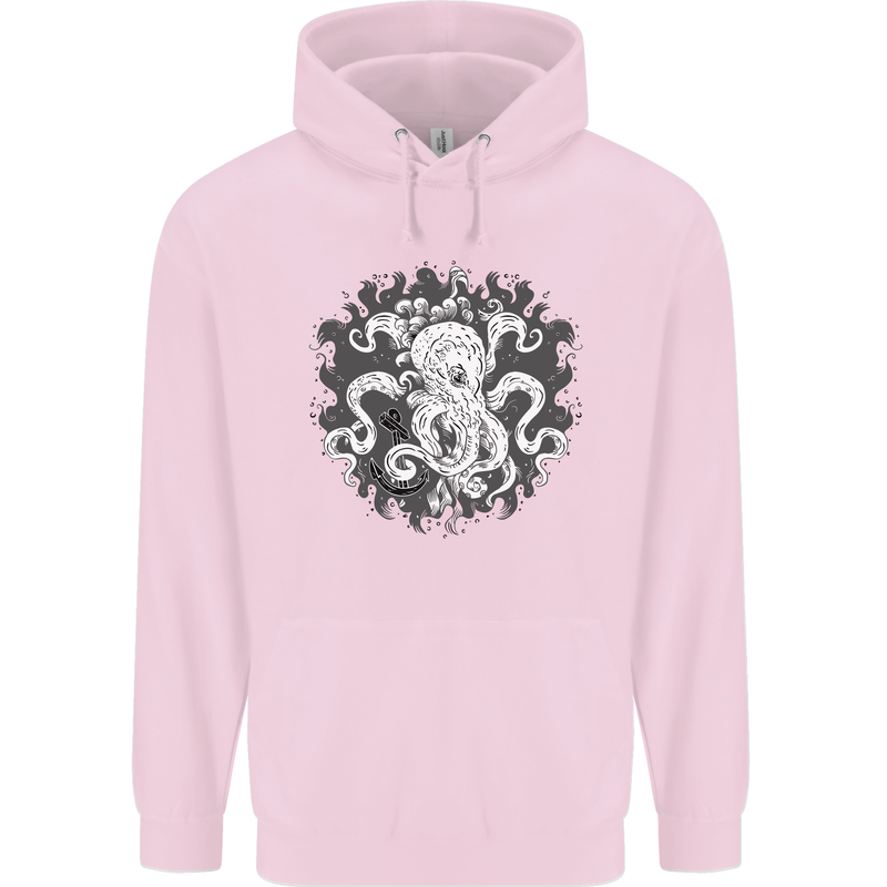 An Octopus in the Deep Ocean Sailor Sailing Childrens Kids Hoodie Light Pink