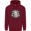 An Octopus in the Deep Ocean Sailor Sailing Childrens Kids Hoodie Maroon