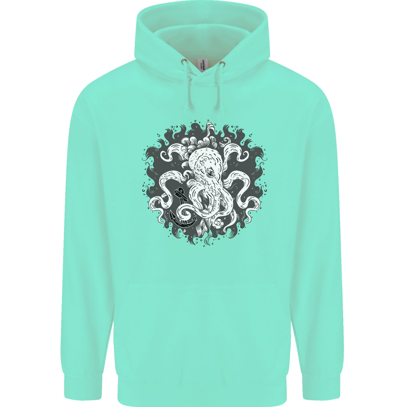 An Octopus in the Deep Ocean Sailor Sailing Childrens Kids Hoodie Peppermint