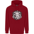 An Octopus in the Deep Ocean Sailor Sailing Childrens Kids Hoodie Red
