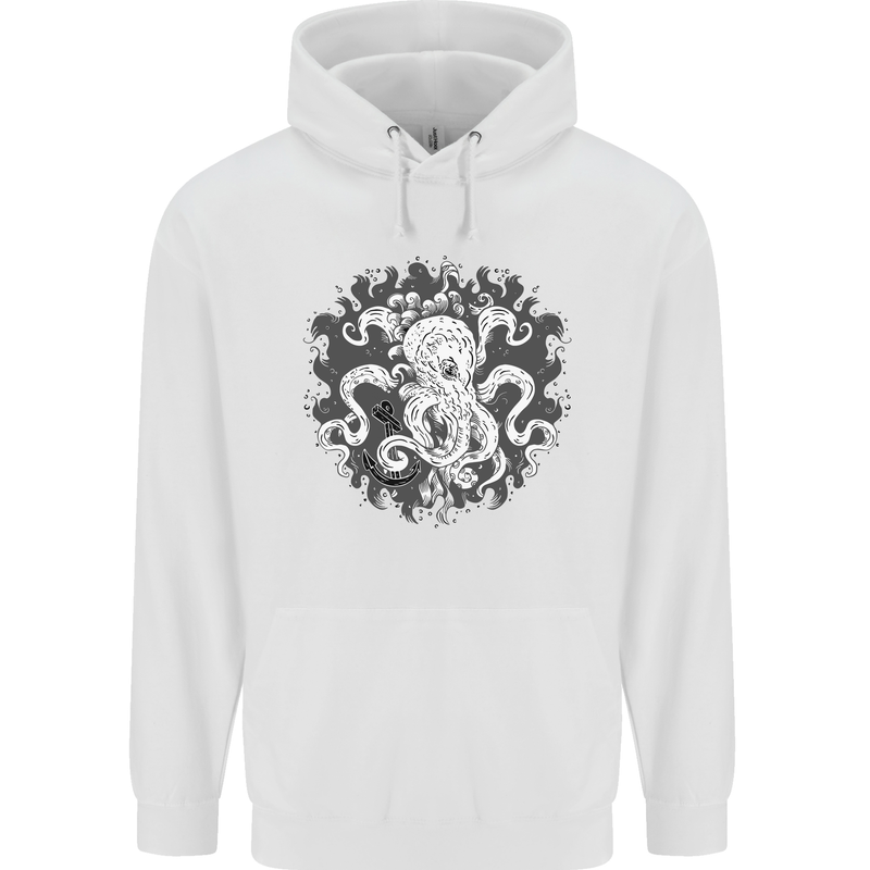 An Octopus in the Deep Ocean Sailor Sailing Childrens Kids Hoodie White