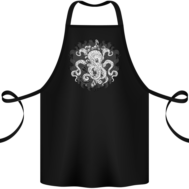 An Octopus in the Deep Ocean Sailor Sailing Cotton Apron 100% Organic Black