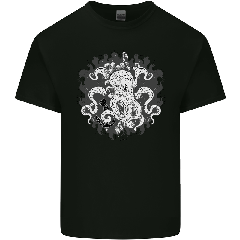 An Octopus in the Deep Ocean Sailor Sailing Kids T-Shirt Childrens Black