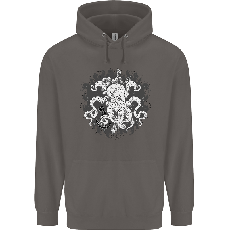 An Octopus in the Deep Ocean Sailor Sailing Mens 80% Cotton Hoodie Charcoal