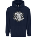 An Octopus in the Deep Ocean Sailor Sailing Mens 80% Cotton Hoodie Navy Blue