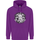 An Octopus in the Deep Ocean Sailor Sailing Mens 80% Cotton Hoodie Purple
