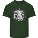 An Octopus in the Deep Ocean Sailor Sailing Mens Cotton T-Shirt Tee Top Forest Green
