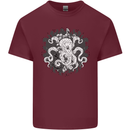 An Octopus in the Deep Ocean Sailor Sailing Mens Cotton T-Shirt Tee Top Maroon