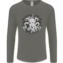 An Octopus in the Deep Ocean Sailor Sailing Mens Long Sleeve T-Shirt Charcoal