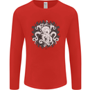 An Octopus in the Deep Ocean Sailor Sailing Mens Long Sleeve T-Shirt Red