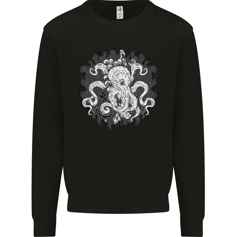 An Octopus in the Deep Ocean Sailor Sailing Mens Sweatshirt Jumper Black