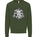 An Octopus in the Deep Ocean Sailor Sailing Mens Sweatshirt Jumper Forest Green