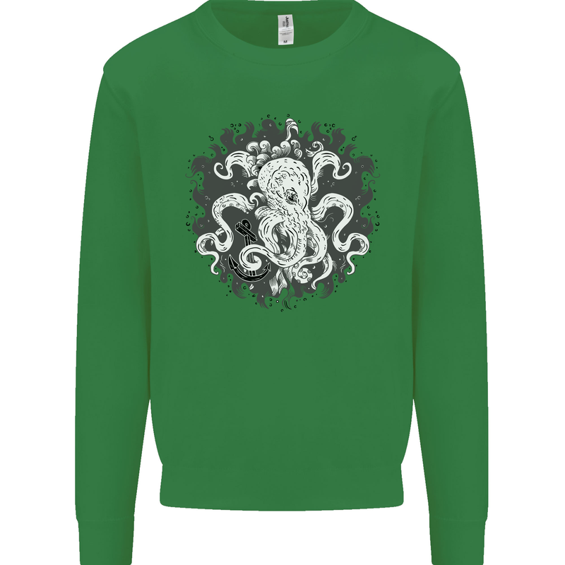 An Octopus in the Deep Ocean Sailor Sailing Mens Sweatshirt Jumper Irish Green