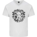 An Octopus in the Deep Ocean Sailor Sailing Mens V-Neck Cotton T-Shirt White