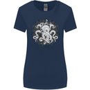 An Octopus in the Deep Ocean Sailor Sailing Womens Wider Cut T-Shirt Navy Blue