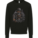 An Old Biker Skull Motorcycle Chopper Kids Sweatshirt Jumper Black