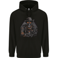 An Old Biker Skull Motorcycle Chopper Mens 80% Cotton Hoodie Black