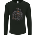 An Old Biker Skull Motorcycle Chopper Mens Long Sleeve T-Shirt Black