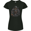 An Old Biker Skull Motorcycle Chopper Womens Petite Cut T-Shirt Black