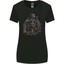 An Old Biker Skull Motorcycle Chopper Womens Wider Cut T-Shirt Black