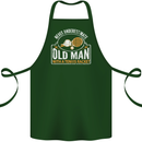 An Old Man Tennis Racket Player Cotton Apron 100% Organic Forest Green